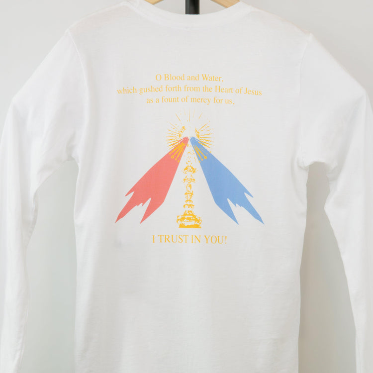 Divine Mercy Monstrance - JESUS I TRUST IN YOU! - Long-Sleeved Unisex T-Shirt - rescue story