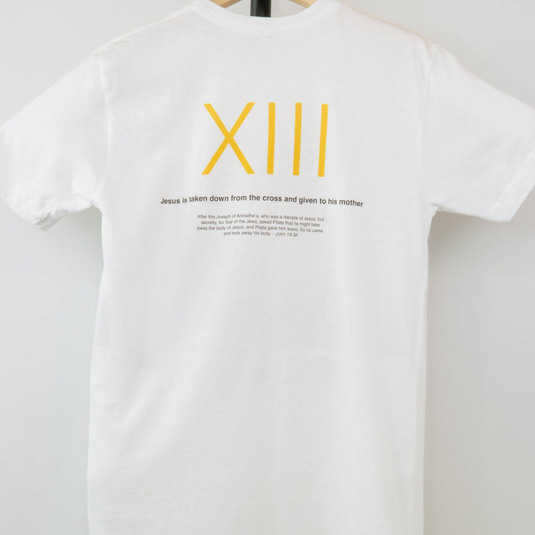 13th Station of the Cross - Pieta - Short-Sleeved Unisex T-Shirt - rescue story