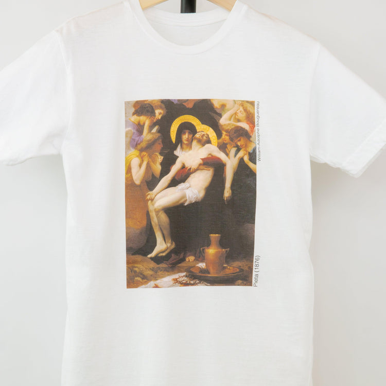 13th Station of the Cross - Pieta - Short-Sleeved Unisex T-Shirt - rescue story