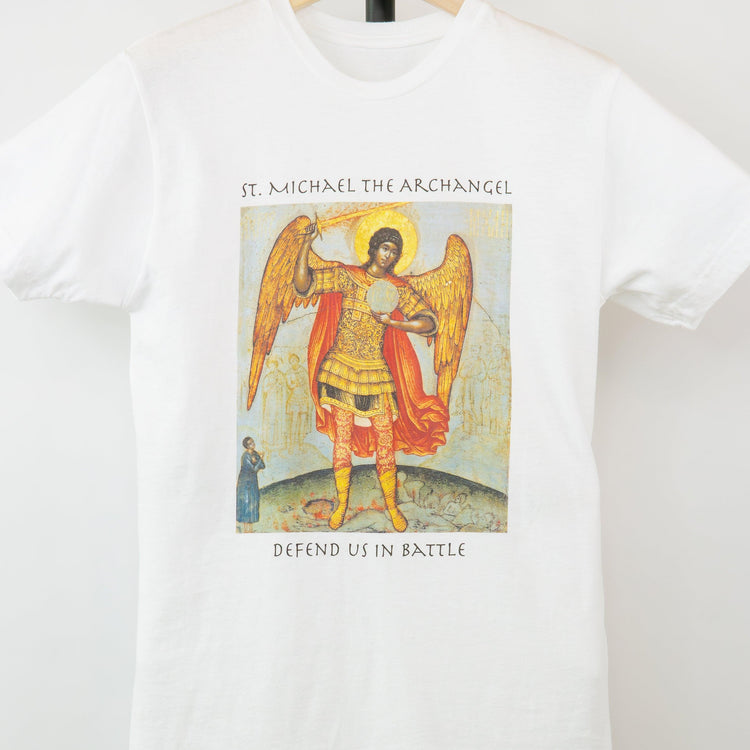 St. Michael the Archangel Short-Sleeved Unisex T-Shirt - rescue story