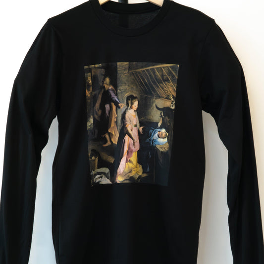 The Adoration of the Shepherds - Christmas Story - Luke 2:14-18 Long-Sleeved Unisex T-Shirt - rescue story