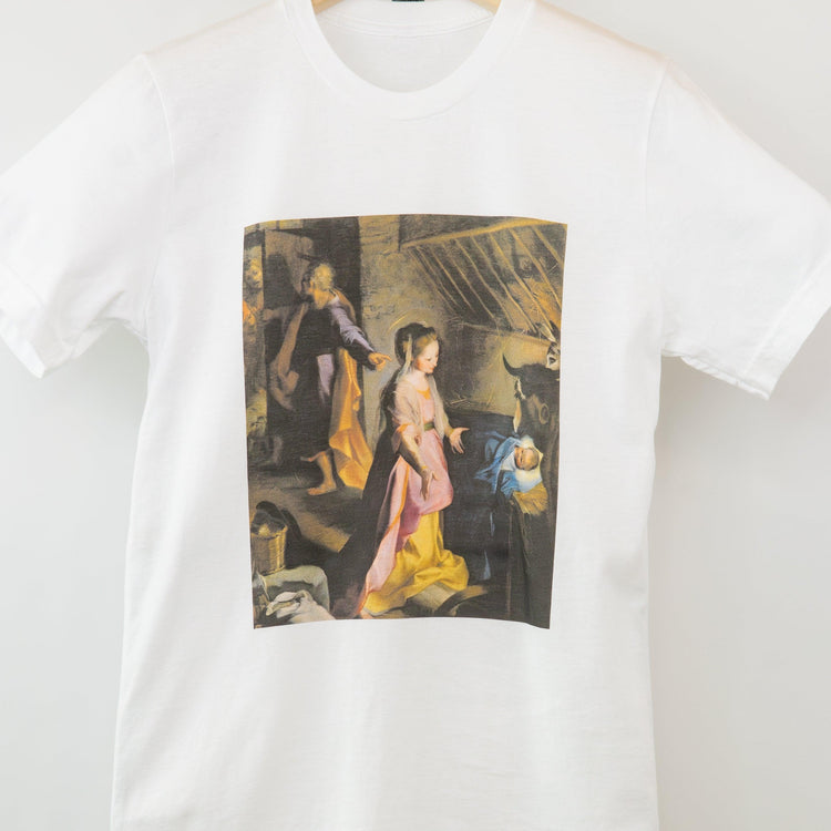 The Adoration of the Shepherds - Christmas Story - Luke 2:14-18 Short-Sleeved Unisex T-Shirt - rescue story