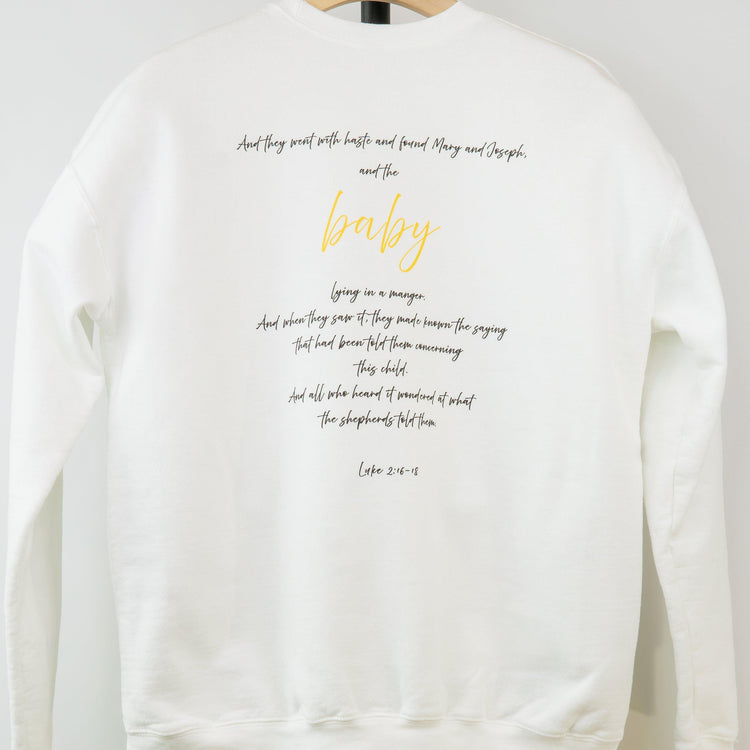 The Adoration of the Shepherds - Christmas Story - Luke 2:14-18 Unisex Sweatshirt - rescue story