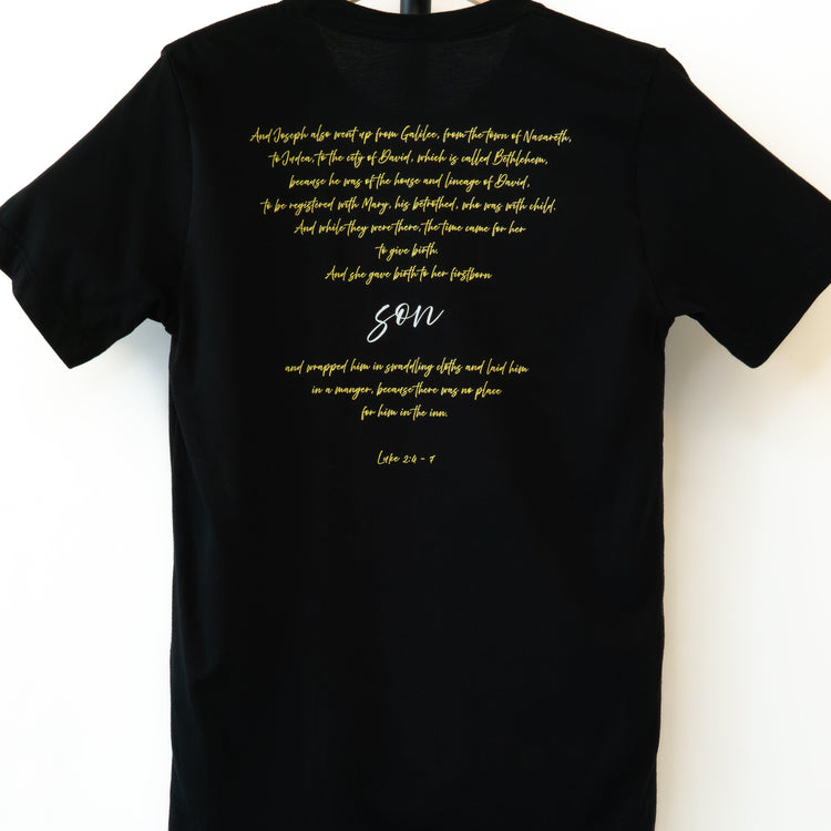 The Nativity of Our Lord - Christmas Story - Luke 2:4-7 Short-Sleeved Unisex T-Shirt - rescue story