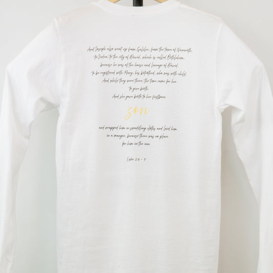 The Nativity of Our Lord - Christmas Story - Luke 2:4-7 Long-Sleeved Unisex T-Shirt - rescue story