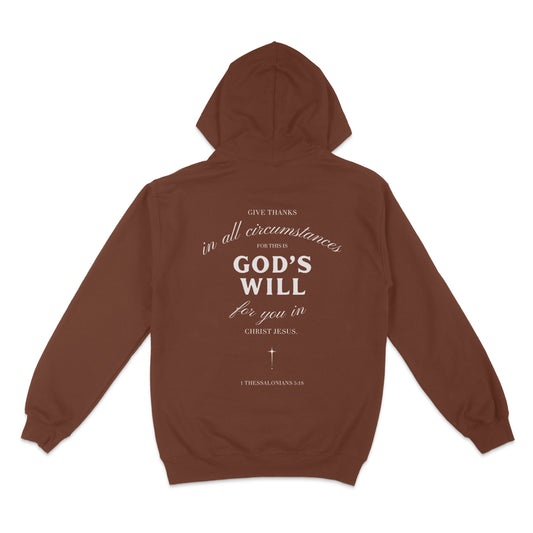 Give Thanks Unisex Pullover Hoodie (1 Thessalonians 5:18)