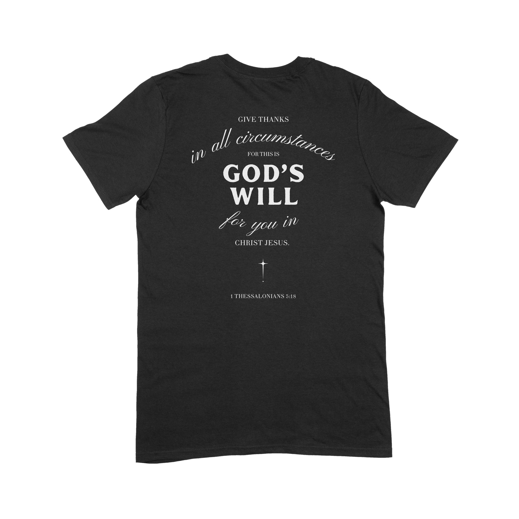 Give Thanks Unisex Short-Sleeve Christian Shirt (1 Thessalonians 5:18)