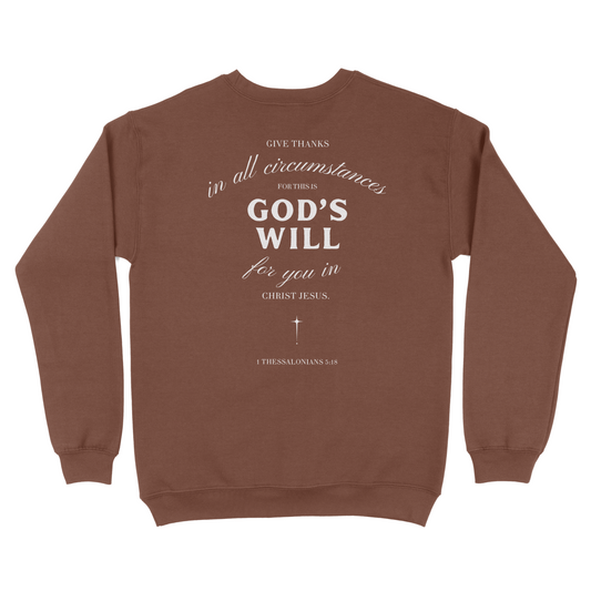 Give Thanks Unisex Crewneck Sweatshirt (1 Thessalonians 5:18)