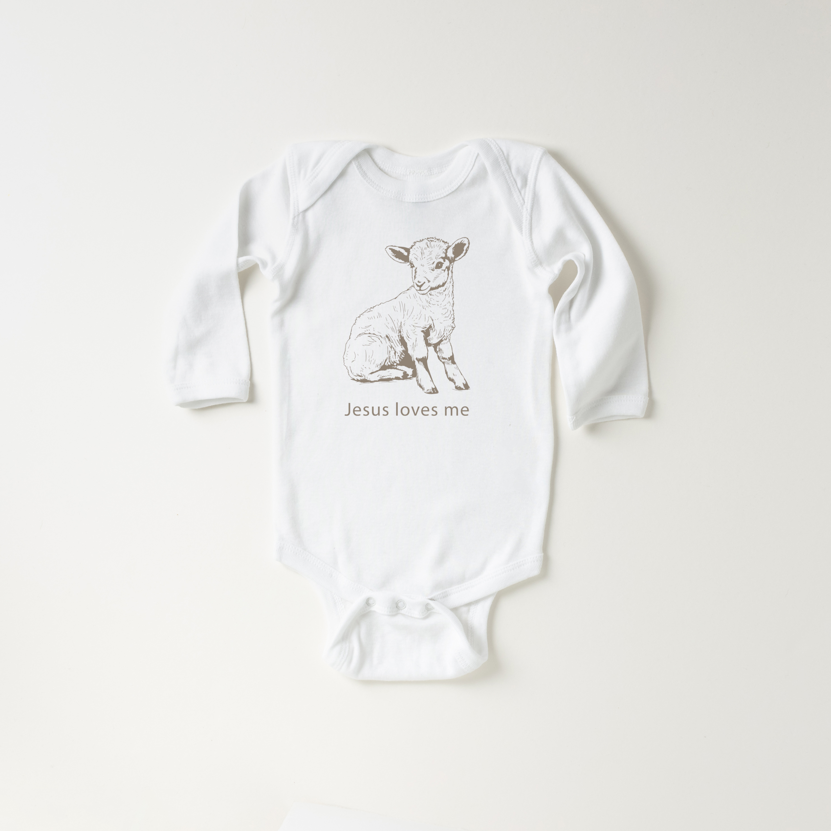Jesus Loves Me Long-Sleeve Baby Onesie
