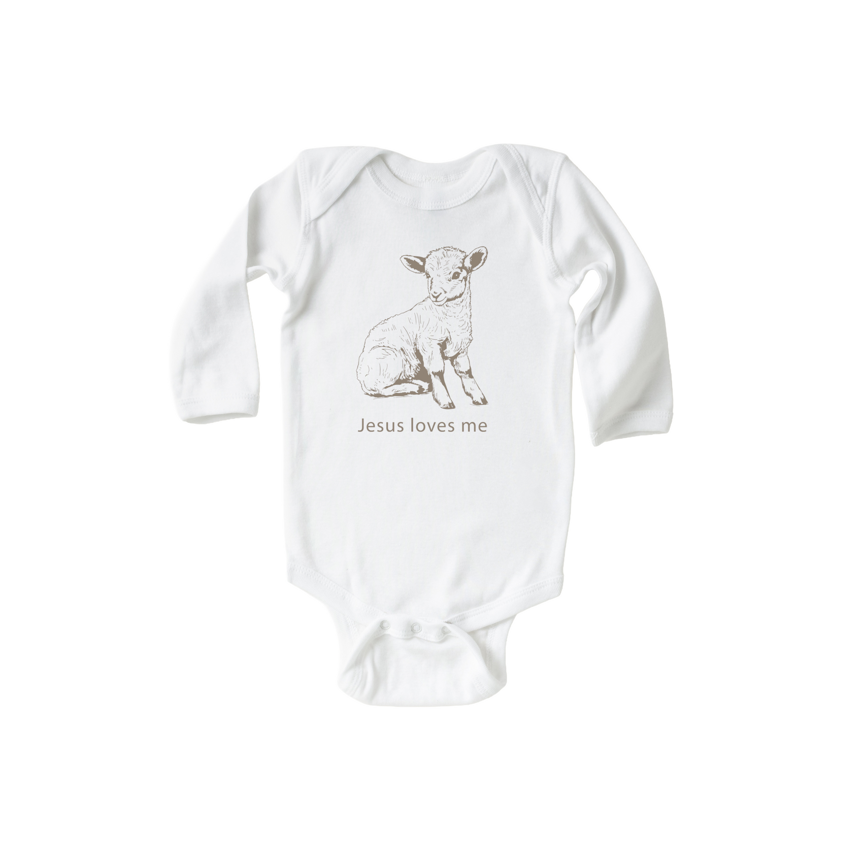 Jesus Loves Me Long-Sleeve Baby Onesie