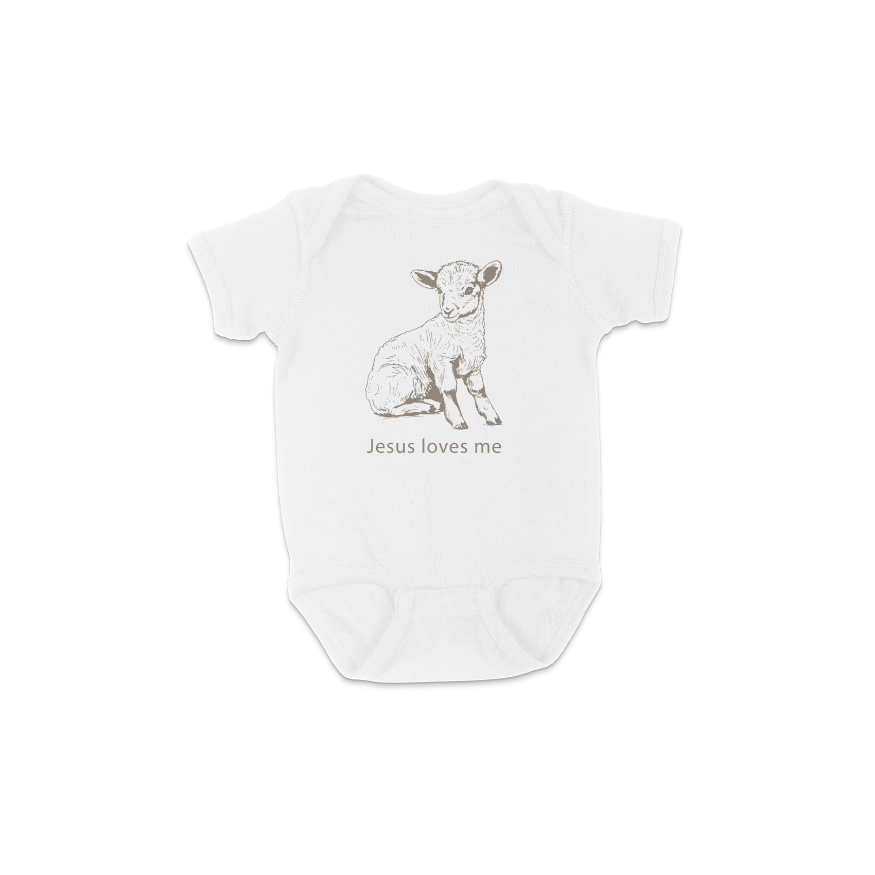Jesus Loves Me Short-Sleeve Baby Onesie