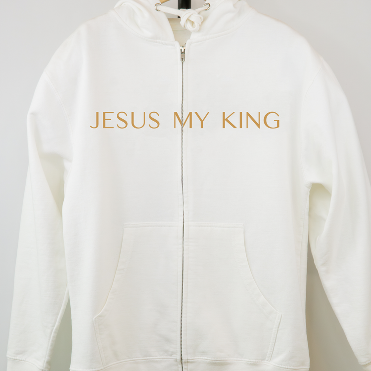 JESUS MY KING Unisex Zipper Hoodie