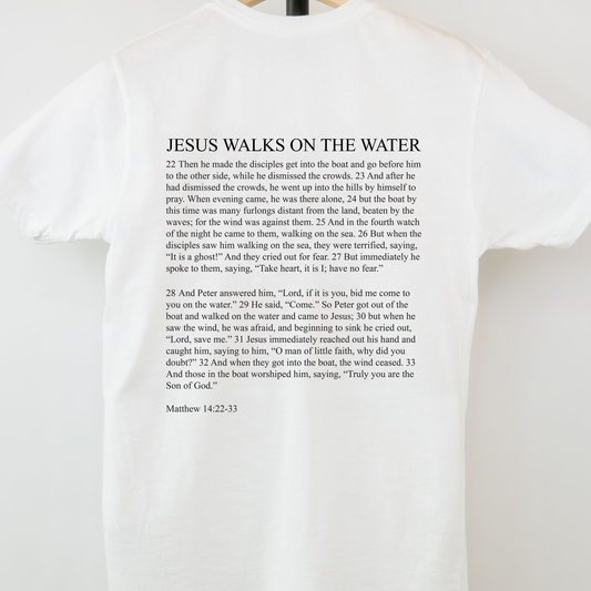 Jesus Walks on the Water Gospel Story Short-Sleeved Tee