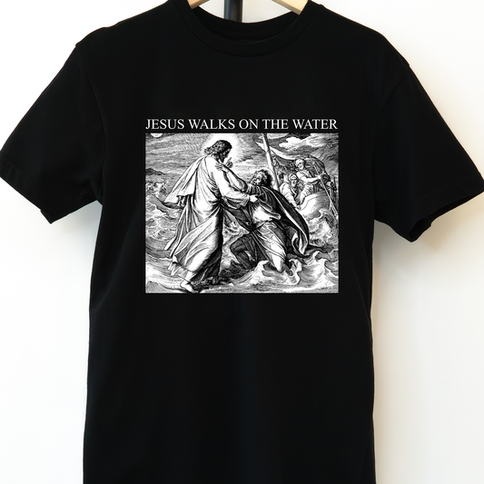 Jesus Walks on the Water Gospel Story Short-Sleeved Tee