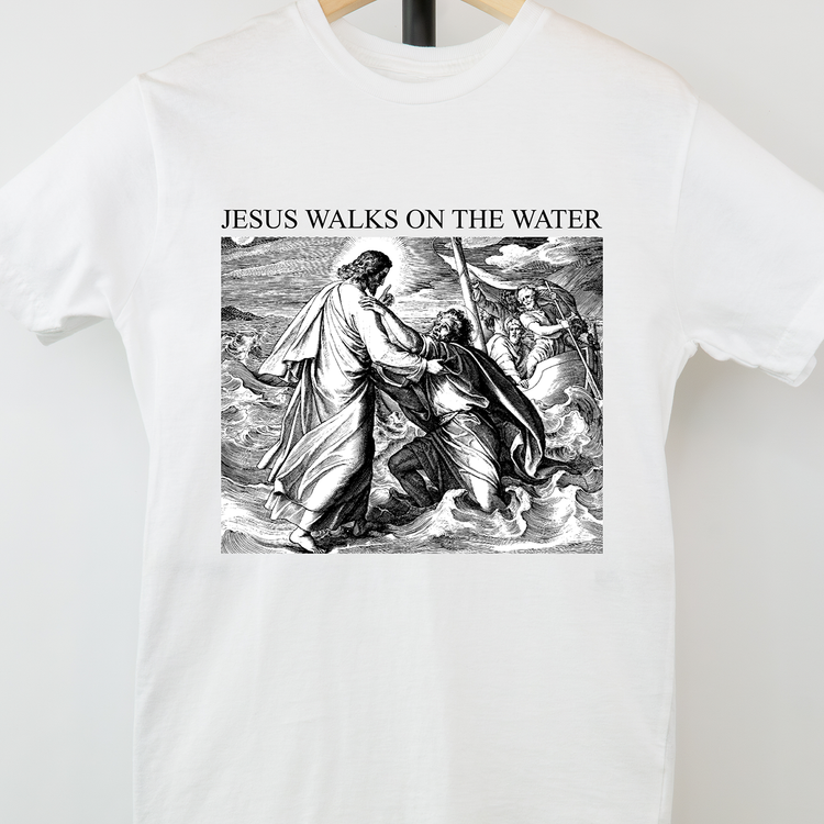 Jesus Walks on the Water Gospel Story Short-Sleeved Tee