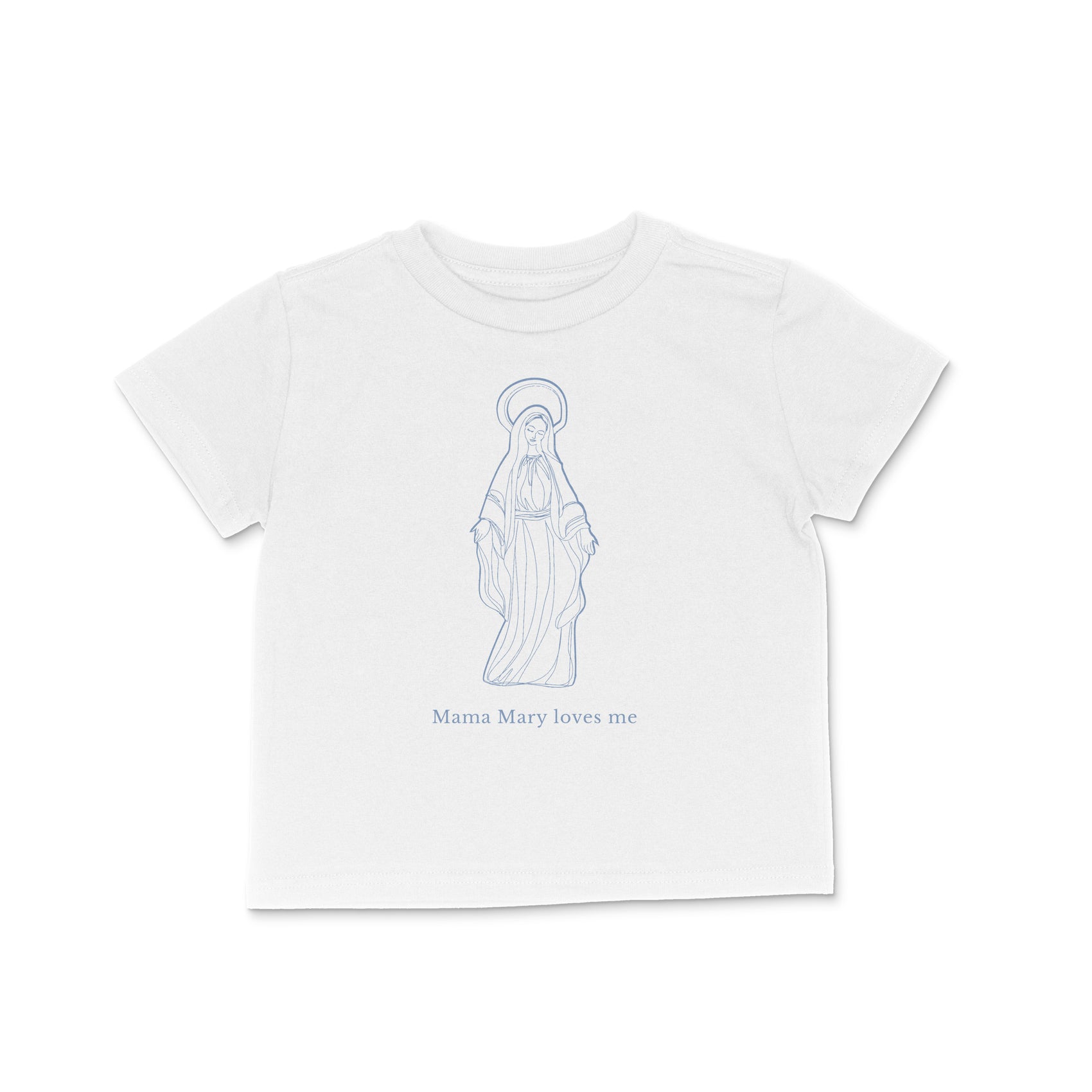 Mama Mary Loves Me Short-Sleeved Catholic Toddler T-shirt