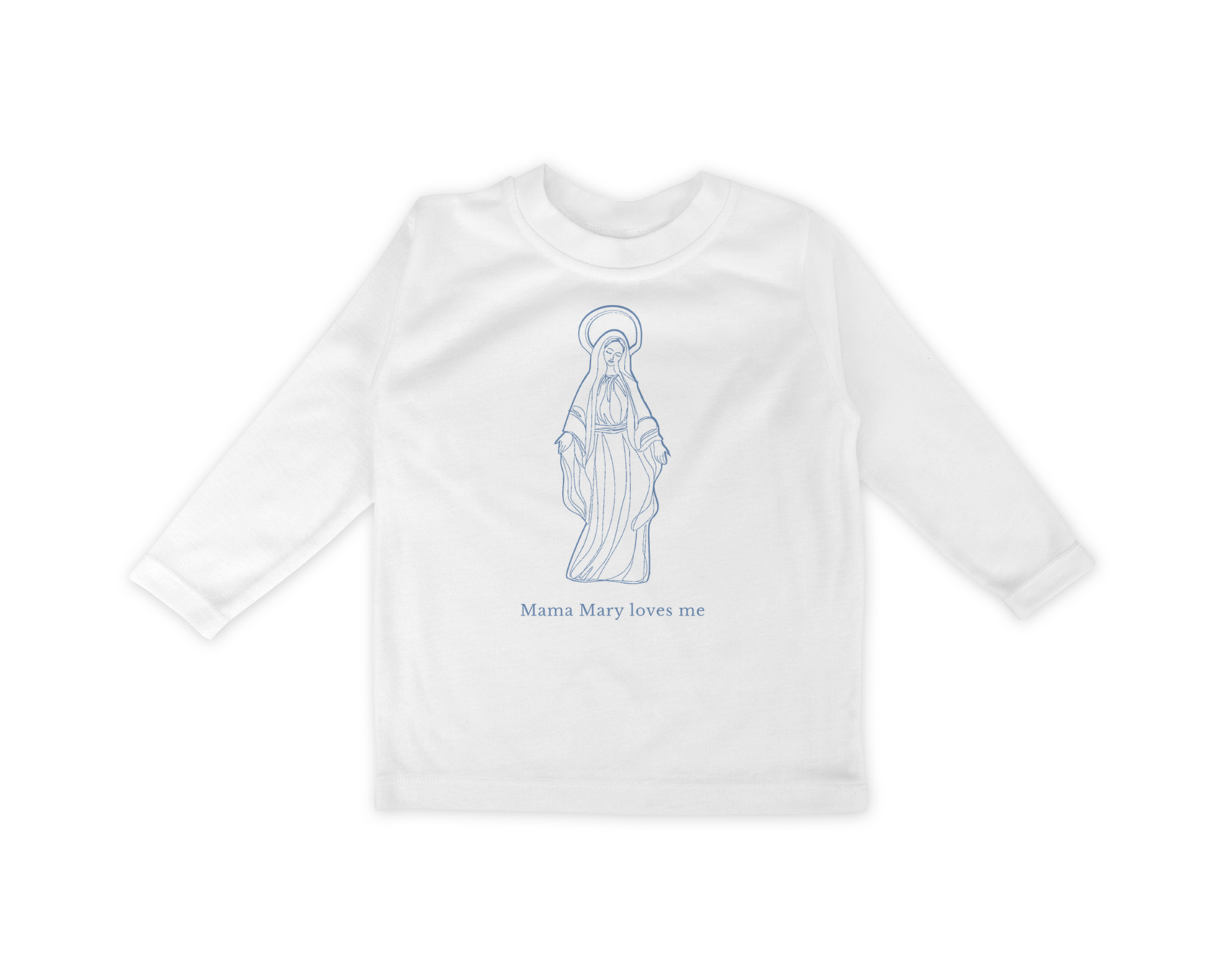 Mama Mary Loves Me Long-Sleeved Catholic Baby T-shirt