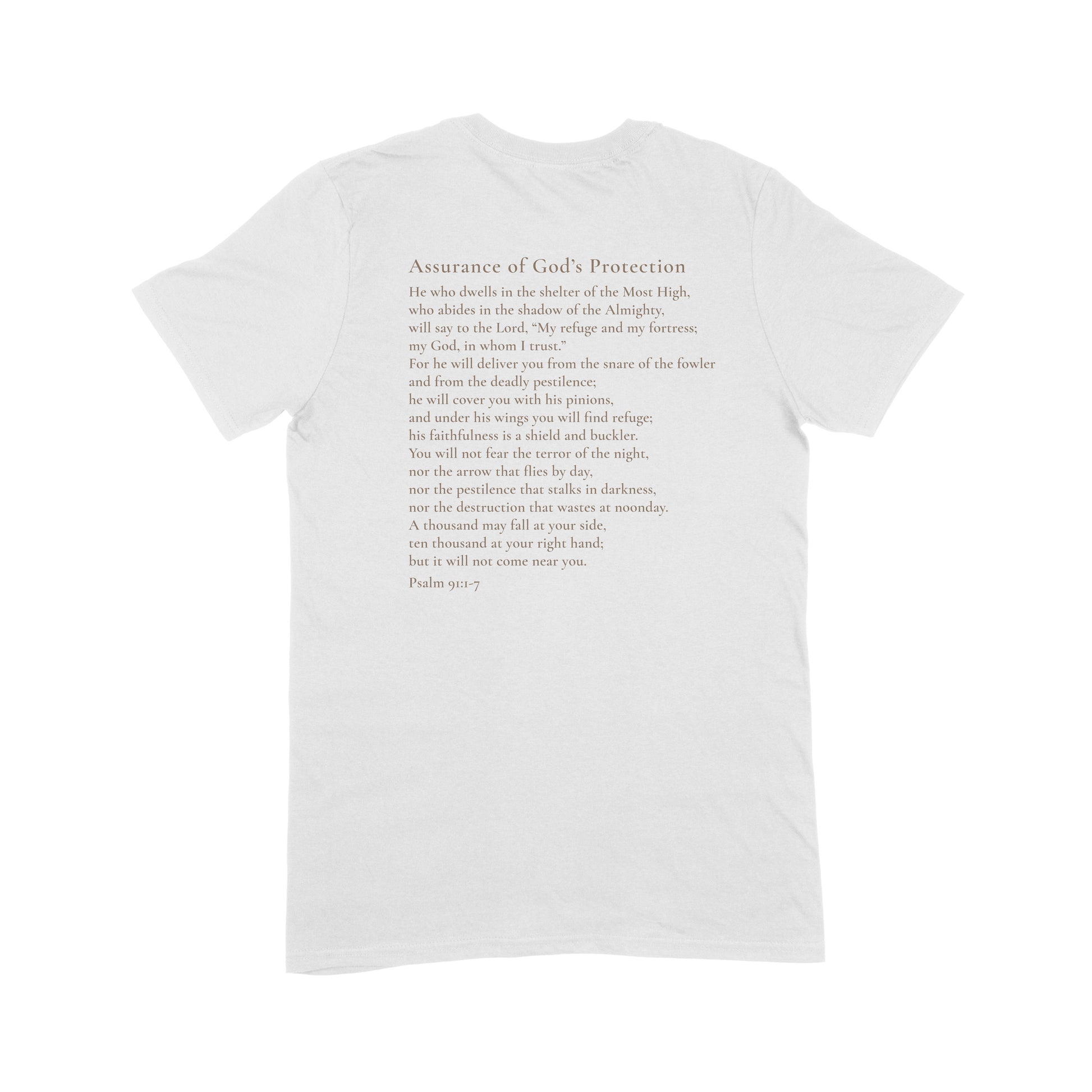 Psalm 91 Unisex Short-Sleeved Catholic Tee - Rescue story