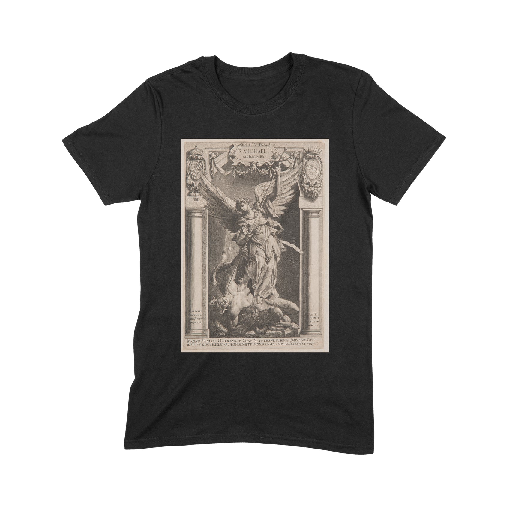 St. Michael the Archangel Engraving Unisex Short-Sleeved T-Shirt