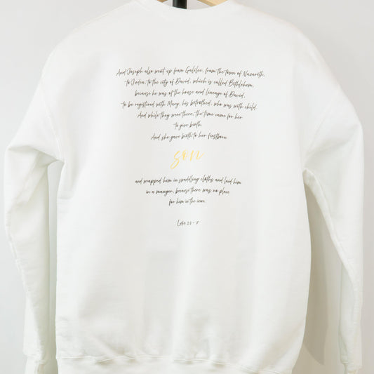 The Nativity of Our Lord - Christmas Story - Luke 2:4-7 Unisex Sweatshirt - rescue story